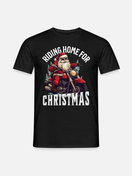 Weihnachtsmann Motorrad Sonnenbrille Weihnachten - Männer T-Shirt - Schwarz