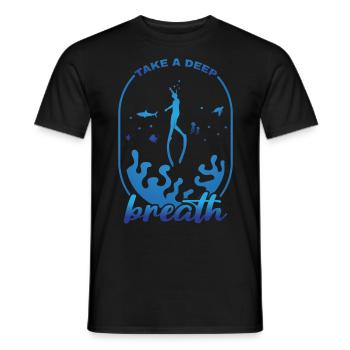 Diving, Apnea Diving, Apnea No Limit Freediving - Men's T-Shirt - black - Front - AI Model Male 178 light (178cm)
