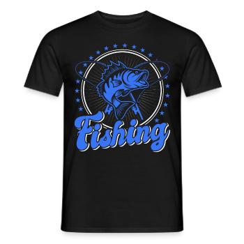 Pêche, pêcheur, pêcheur et pêche au brochet - T-shirt homme - noir - Devant - AI Model Male 178 light (178cm)