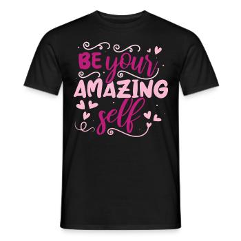 Be you! Self-confidence, positive thinking, motivation - Men's T-Shirt - black - Front - AI Model Male 178 light (178cm)