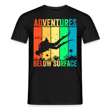 Scuba Diving, Scuba Diving, Holiday Sea Diver - Men's T-Shirt - black - Front - AI Model Male 178 light (178cm)