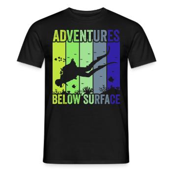 Plongée sous-marine, Plongée sous-marine, Vacances en mer - T-shirt homme - noir - Devant - AI Model Male 178 light (178cm)
