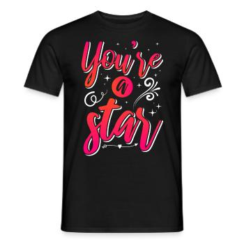Be you! Self-confidence, positive thinking, motivation - Men's T-Shirt - black - Front - AI Model Male 178 light (178cm)
