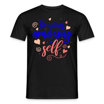 Be you! Selbstvertrauen, positiv Denken Motivation - Männer T-Shirt - Schwarz - Vorne - AI Model Male 178 light (178cm)