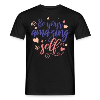 Soyez vous-même ! Confiance en soi, pensée positive, motivation - T-shirt homme - noir - Devant - AI Model Male 178 light (178cm)