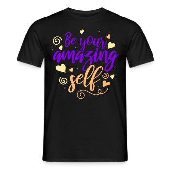 Soyez vous-même ! Confiance en soi, pensée positive, motivation - T-shirt homme - noir - Devant - AI Model Male 178 light (178cm)