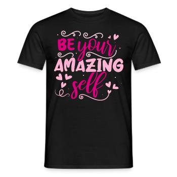 Be you! Self-confidence, positive thinking, motivation - Men's T-Shirt - black - Front - AI Model Male 178 light (178cm)