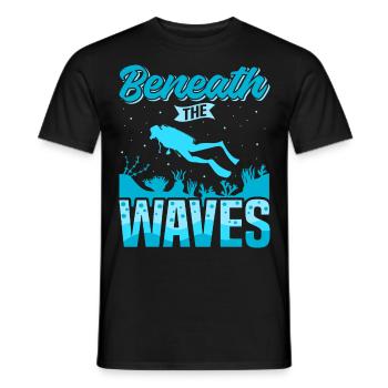 Plongée sous-marine, Plongée sous-marine, Vacances en mer - T-shirt homme - noir - Devant - AI Model Male 178 light (178cm)