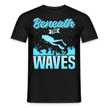 Plongée sous-marine, Plongée sous-marine, Vacances en mer - T-shirt homme - noir - Devant - AI Model Male 178 light (178cm)