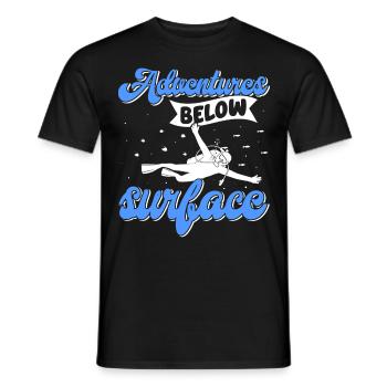 Scuba Diving, Scuba Diving, Holiday Sea Diver - Men's T-Shirt - black - Front - AI Model Male 178 light (178cm)