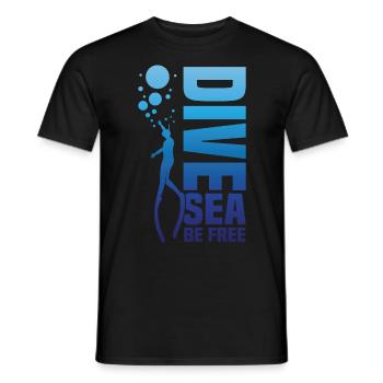 Plongée, Apnée Plongée, Apnée No Limit Apnée Apnée - T-shirt homme - noir - Devant - AI Model Male 178 light (178cm)
