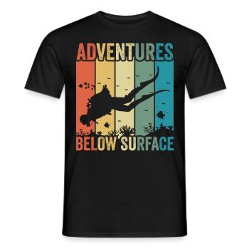 Plongée sous-marine, Plongée sous-marine, Vacances en mer - T-shirt homme - noir - Devant - AI Model Male 178 light (178cm)