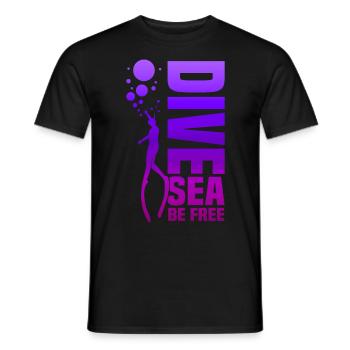 Diving, Apnea Diving, Apnea No Limit Freediving - Men's T-Shirt - black - Front - AI Model Male 178 light (178cm)