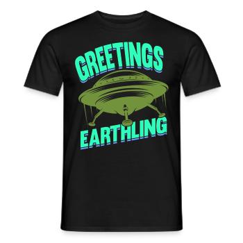 Alien, OVNI, UAP, Espace, Objet volant de l’espace - T-shirt homme - noir - Devant - AI Model Male 178 light (178cm)