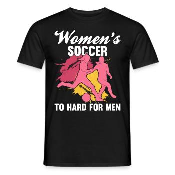 Soccer féminin, Football féminin, Football féminin - T-shirt homme - noir - Devant - AI Model Male 178 light (178cm)