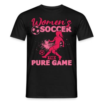 Soccer féminin, Football féminin, Football féminin - T-shirt homme - noir - Devant - AI Model Male 178 light (178cm)