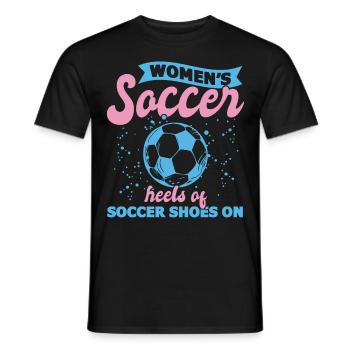 Soccer féminin, Football féminin, Football féminin - T-shirt homme - noir - Devant - AI Model Male 178 light (178cm)