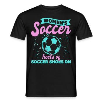 Vrouwenvoetbal, Vrouwenvoetbal, Vrouwenvoetbal - Heren T-shirt - zwart - Voor - AI Model Male 178 light (178cm)