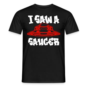 Alien, UFO, UAP, Space, Space Flying Object - Men's T-Shirt - black - Front - AI Model Male 178 light (178cm)