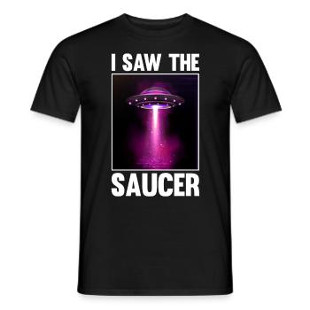 Alien, UFO, UAP, Space, Space Flying Object - Men's T-Shirt - black - Front - AI Model Male 178 light (178cm)