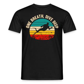 Diving, Apnea Diving, Apnea No Limit Freediving - Men's T-Shirt - black - Front - AI Model Male 178 light (178cm)