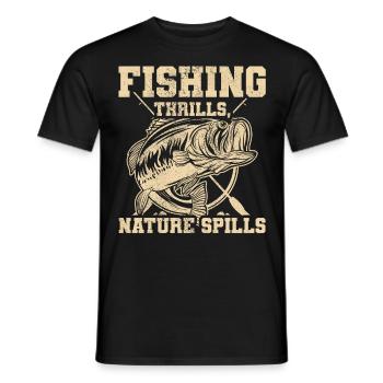 Pêche, pêcheur, pêcheur et pêche au brochet - T-shirt homme - noir - Devant - AI Model Male 178 light (178cm)