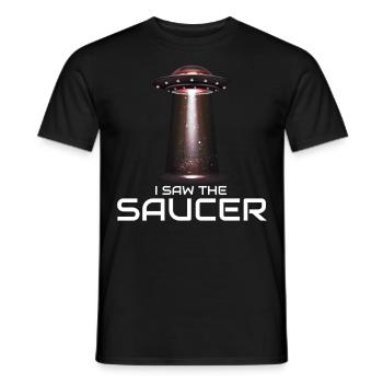 Alien, UFO, UAP, Space, Space Flying Object - Men's T-Shirt - black - Front - AI Model Male 178 light (178cm)
