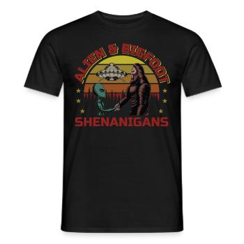 Alien, UFO, UAP, Space, Weltraum Flugobjekt - Männer T-Shirt - Schwarz - Vorne - AI Model Male 178 light (178cm)