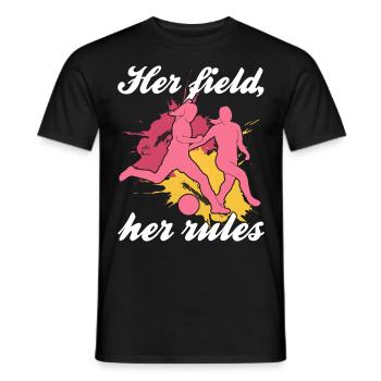Soccer féminin, Football féminin, Football féminin - T-shirt homme - noir - Devant - AI Model Male 178 light (178cm)