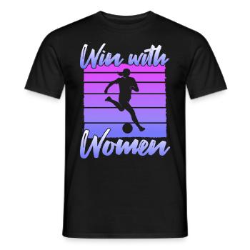 Frauenfußball, Fußball Frauen Soccer Damenfußball - Männer T-Shirt - Schwarz - Vorne - AI Model Male 178 light (178cm)