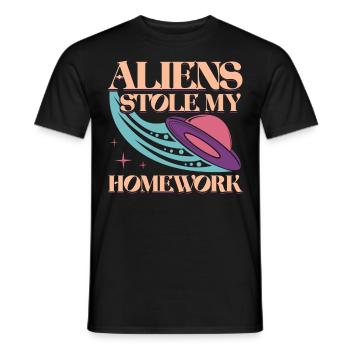 Alien, UFO, UAP, Space, Weltraum Flugobjekt - Männer T-Shirt - Schwarz - Vorne - AI Model Male 178 light (178cm)