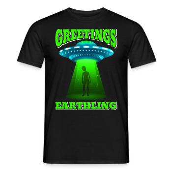 Alien, UFO, UAP, Space, Weltraum Flugobjekt - Männer T-Shirt - Schwarz - Vorne - AI Model Male 178 light (178cm)