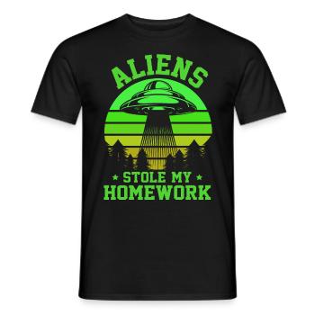 Alien, OVNI, UAP, Espace, Objet volant de l’espace - T-shirt homme - noir - Devant - AI Model Male 178 light (178cm)