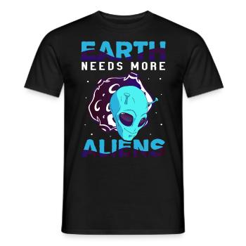 Alien, OVNI, UAP, Espace, Objet volant de l’espace - T-shirt homme - noir - Devant - AI Model Male 178 light (178cm)