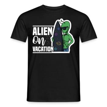 Alien, UFO, UAP, Space, Space Flying Object - Men's T-Shirt - black - Front - AI Model Male 178 light (178cm)