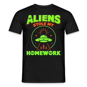 Alien, OVNI, UAP, Espace, Objet volant de l’espace - T-shirt homme - noir - Devant - AI Model Male 178 light (178cm)