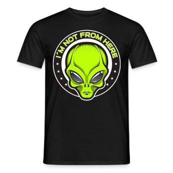 Alien, UFO, UAP, Space, Space Flying Object - Men's T-Shirt - black - Front - AI Model Male 178 light (178cm)