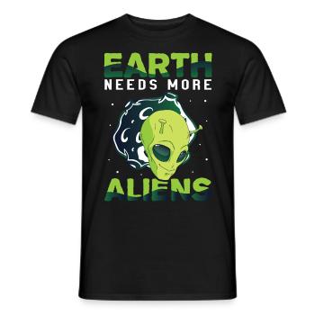 Alien, OVNI, UAP, Espace, Objet volant de l’espace - T-shirt homme - noir - Devant - AI Model Male 178 light (178cm)