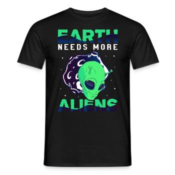 Alien, UFO, UAP, Space, Weltraum Flugobjekt - Männer T-Shirt - Schwarz - Vorne - AI Model Male 178 light (178cm)