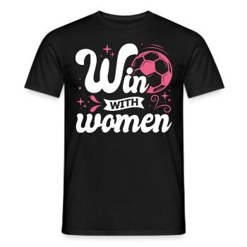 Soccer féminin, Football féminin, Football féminin - T-shirt homme - noir - Devant - AI Model Male 178 light (178cm)