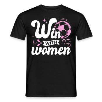 Soccer féminin, Football féminin, Football féminin - T-shirt homme - noir - Devant - AI Model Male 178 light (178cm)