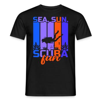 Scuba Diving, Scuba Diving, Holiday Sea Diver - Men's T-Shirt - black - Front - AI Model Male 178 light (178cm)