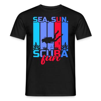 Scuba Diving, Scuba Diving, Holiday Sea Diver - Men's T-Shirt - black - Front - AI Model Male 178 light (178cm)