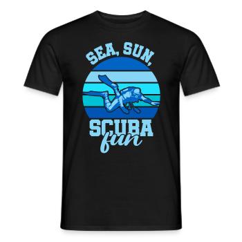 Scuba Diving, Scuba Diving, Holiday Sea Diver - Men's T-Shirt - black - Front - AI Model Male 178 light (178cm)