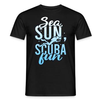 Scuba Diving, Scuba Diving, Holiday Sea Diver - Men's T-Shirt - black - Front - AI Model Male 178 light (178cm)