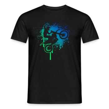 Men's Freestyle Motocross Motocross Supermoto - Men's T-Shirt - black - Front - AI Model Male 178 light (178cm)