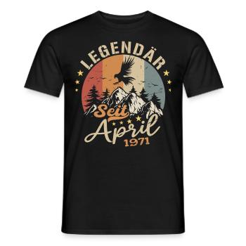 April 1971 Jahrgang geboren Vintage Geburtstag - Männer T-Shirt - Schwarz - Vorne - AI Model Male 178 light (178cm)