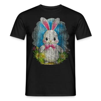 Weisser Hase Ostern - Männer T-Shirt - Schwarz - Vorne - AI Model Male 178 light (178cm)