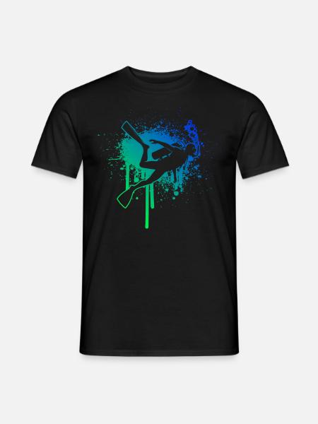 Taucher Scuba Taucher Free Dive Scuba Diver - Männer T-Shirt - Schwarz