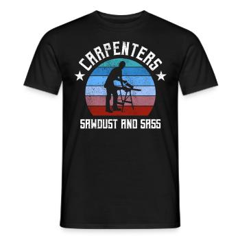 charpentier, charpentier, menuisier, charpentier, - T-shirt homme - noir - Devant - AI Model Male 178 light (178cm)